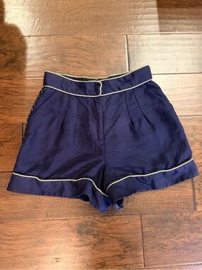 Peter Pilotto Navy Women’s High-Waist Piped Shorts